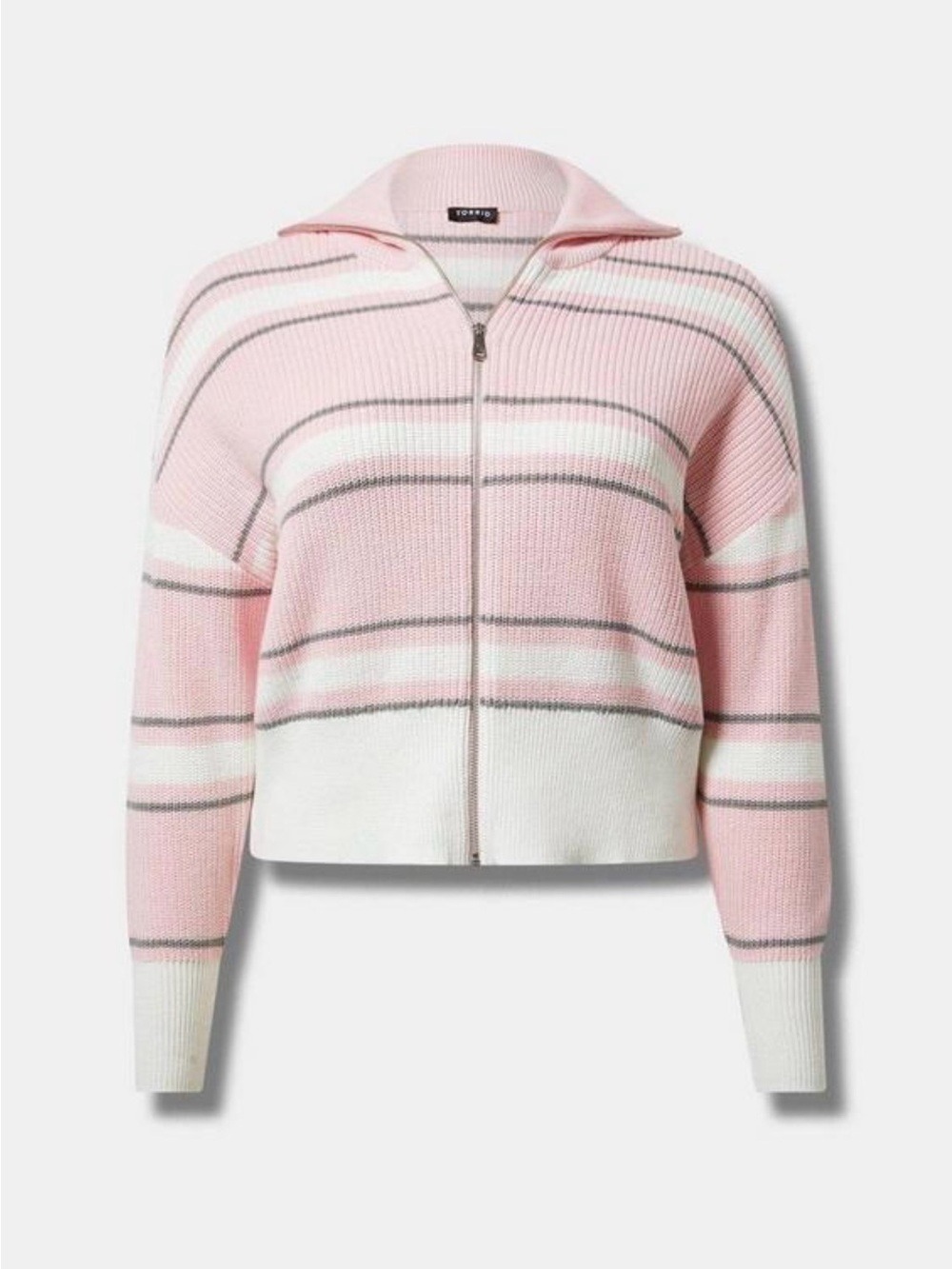 Torrid 1 Full Zip cardigan Sweater rib knit Cotton Womens 14-16 Curvy Girl